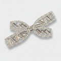 Rhinestone Bow Hair Clip Silver Crystal – hair accessories (view 1)