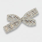 Rhinestone Bow Hair Clip Silver Crystal – hair accessories (view 1)