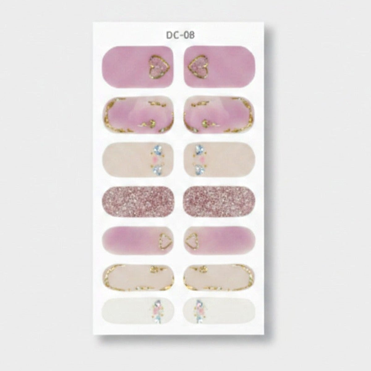 Floral Nail Wraps With Glitter Details – Korean nail care (view 1)