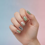 Zen Garden Press-On Nail Set - Sage Zebra