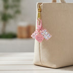 Candy Bear Heart Charm Keychain - Pink