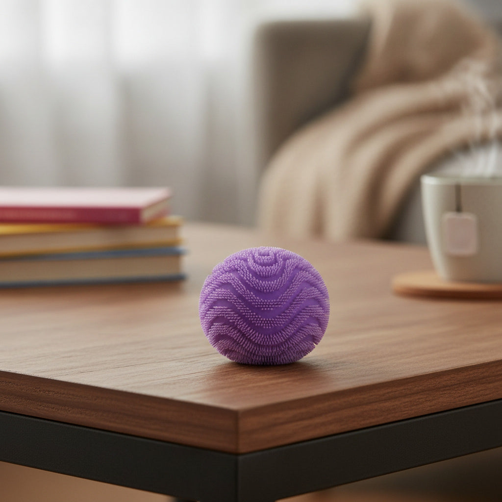 Smiley Face Spiky Squeeze Ball - Purple