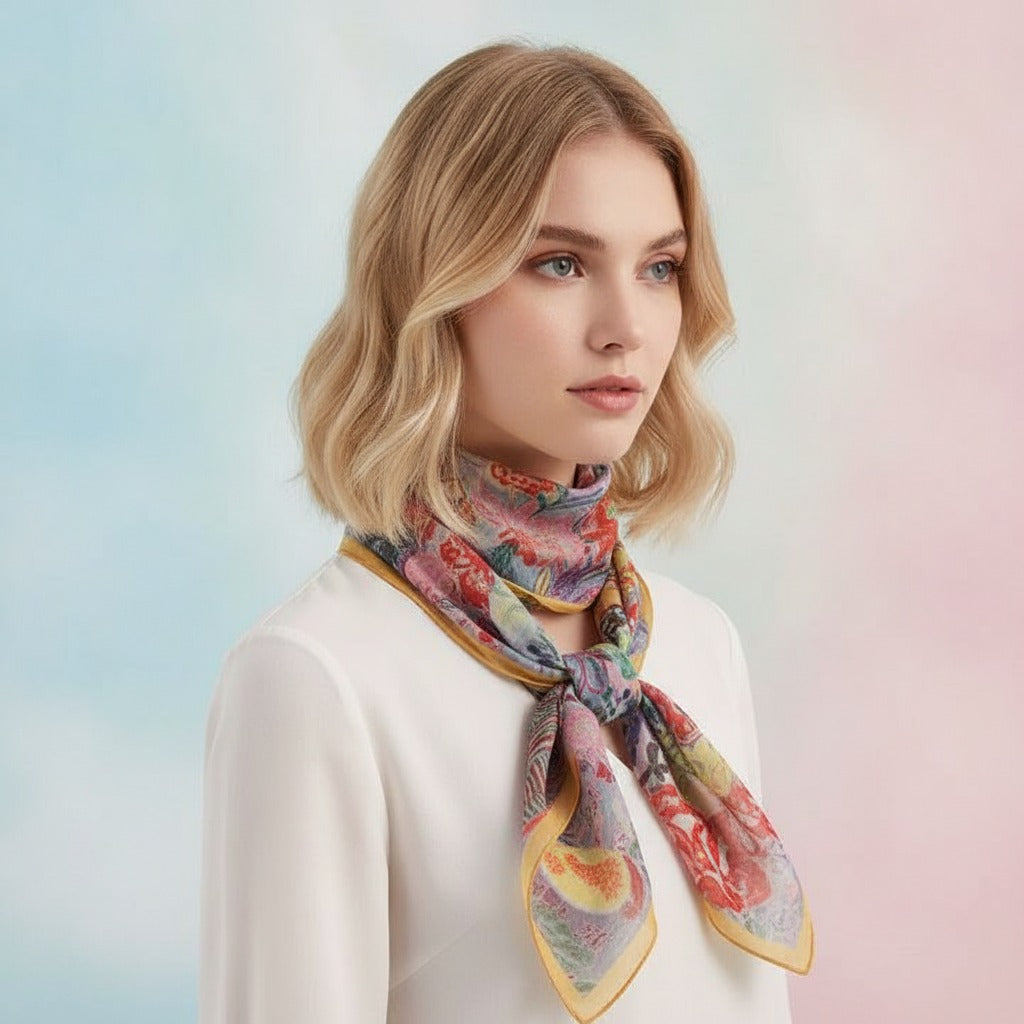 Vintage Floral Patchwork Scarf - Type 7