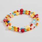 Beaded Phone Charm Strap - Pinwheel & Apple