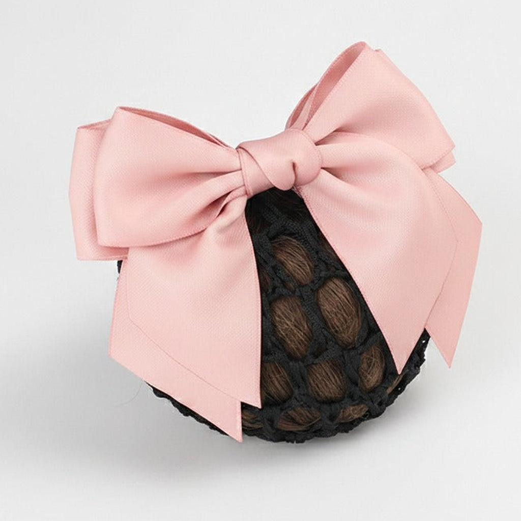 Satin Bow Hair Claw Clip - Soft Pink