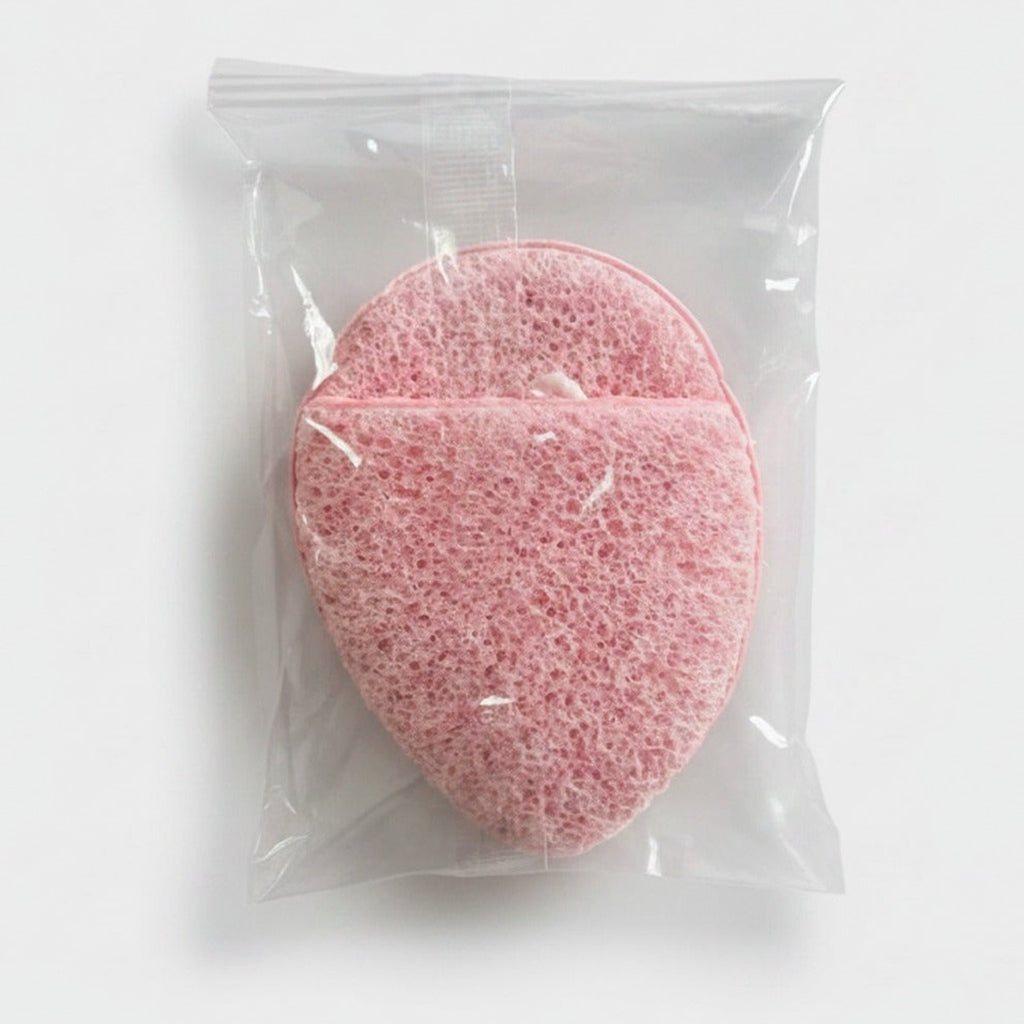 Pink Oval Textured Makeup Sponge Puff – Korean beauty tool (view 1)