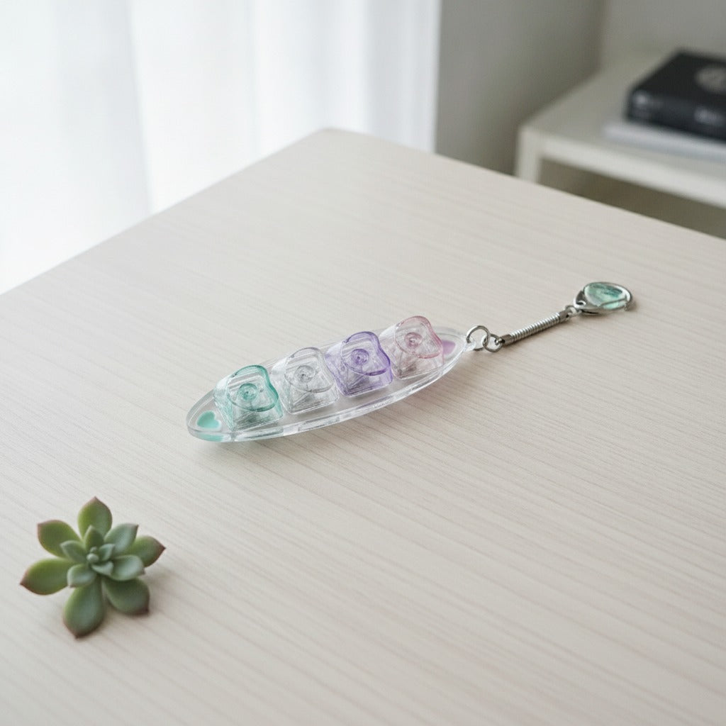 Heart Keycap Light-Up Keychain - Pastel Mix