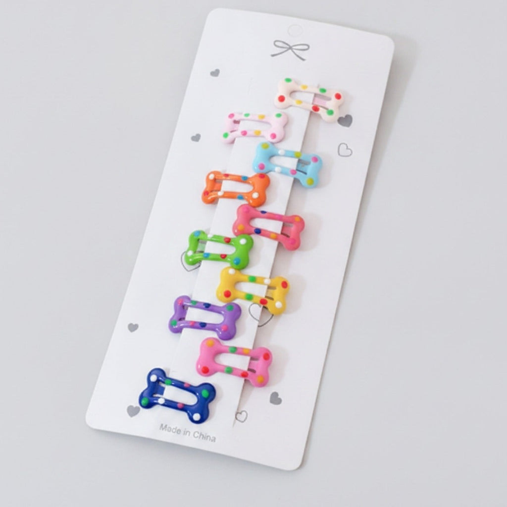 Colorful Beaded Bone Hair Clips Set – hair accessories (view 1)