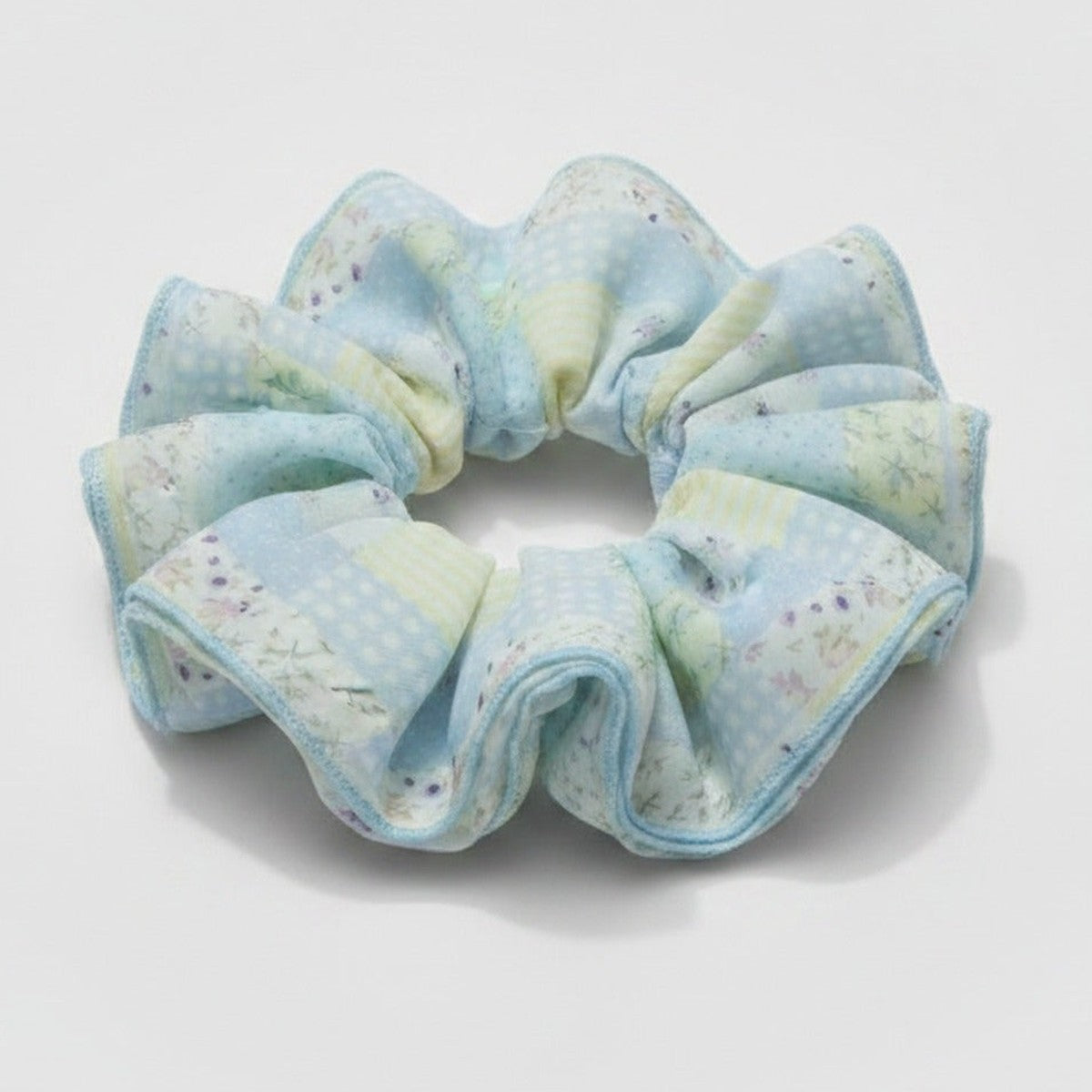 Pastel Floral Fabric Hair Scrunchie Set – hair accessories (view 1)