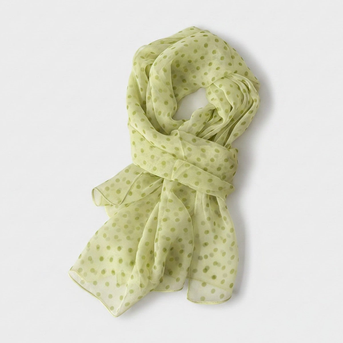 Sage Polka Dot Lightweight Scarf Wrap – scarves & belts (view 1)