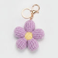 Crochet Daisy Bag Charm - Purple