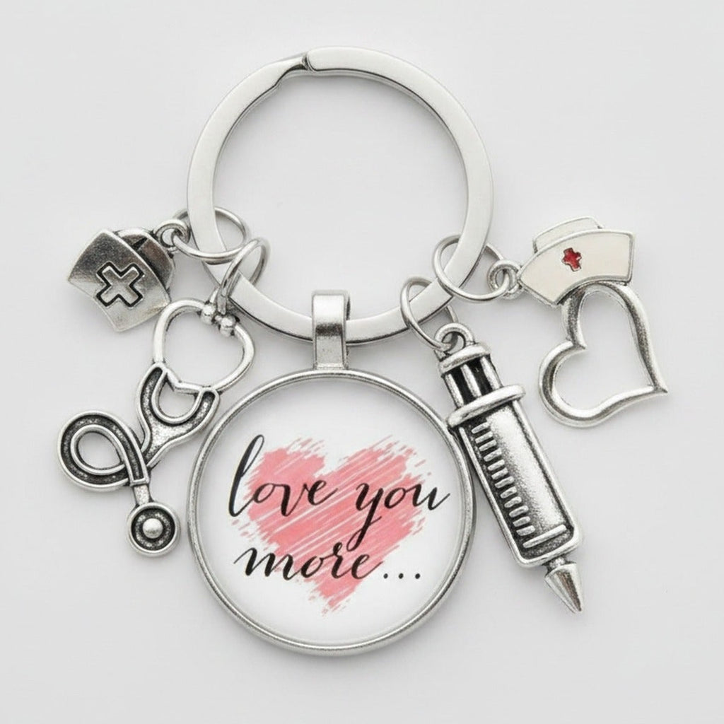 Medical Charm Heart Acrylic Keyring - Love You More – novelty & toys (view 1)