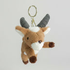 Fuzzy Antelope Keychain - Coffee