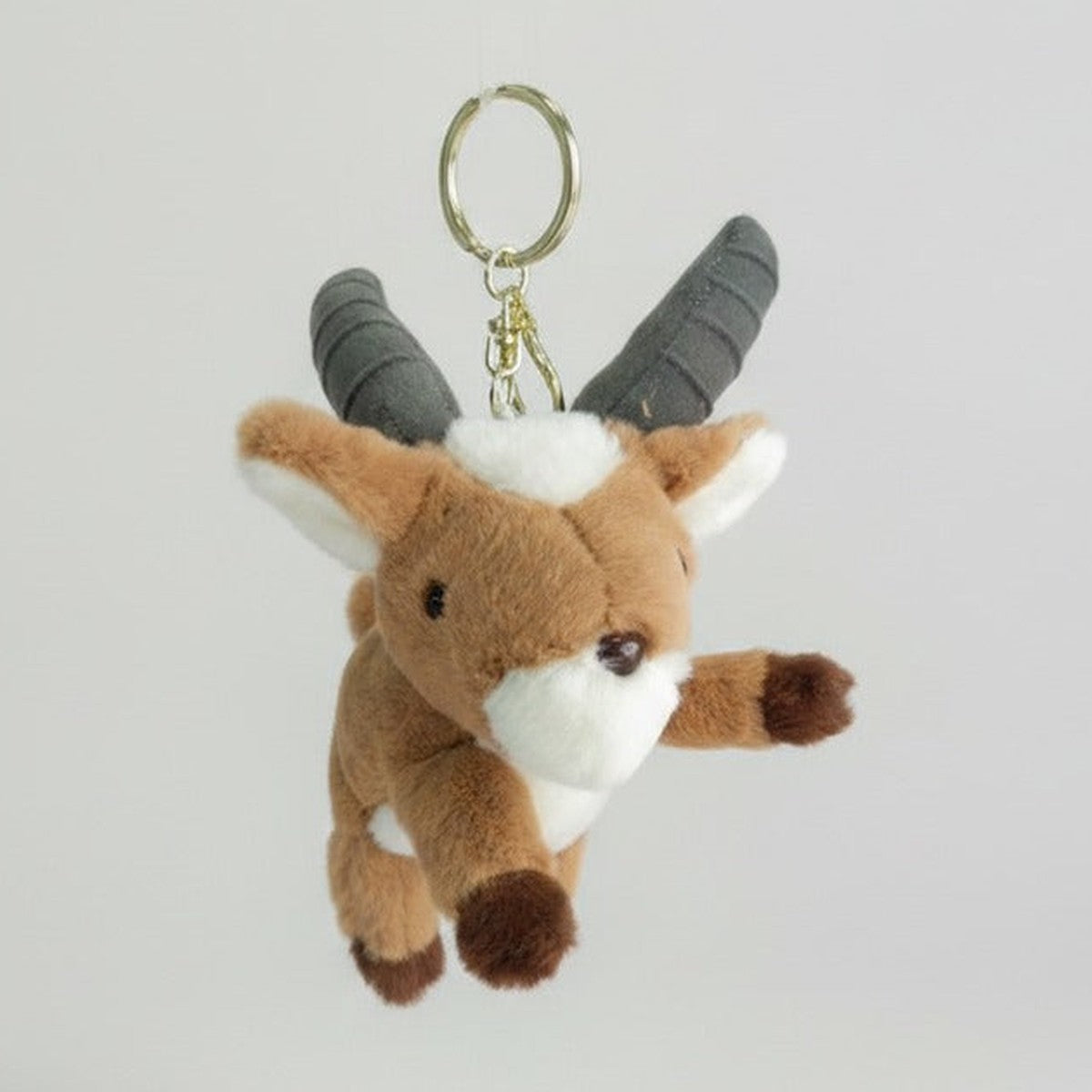 Fuzzy Antelope Keychain - Coffee