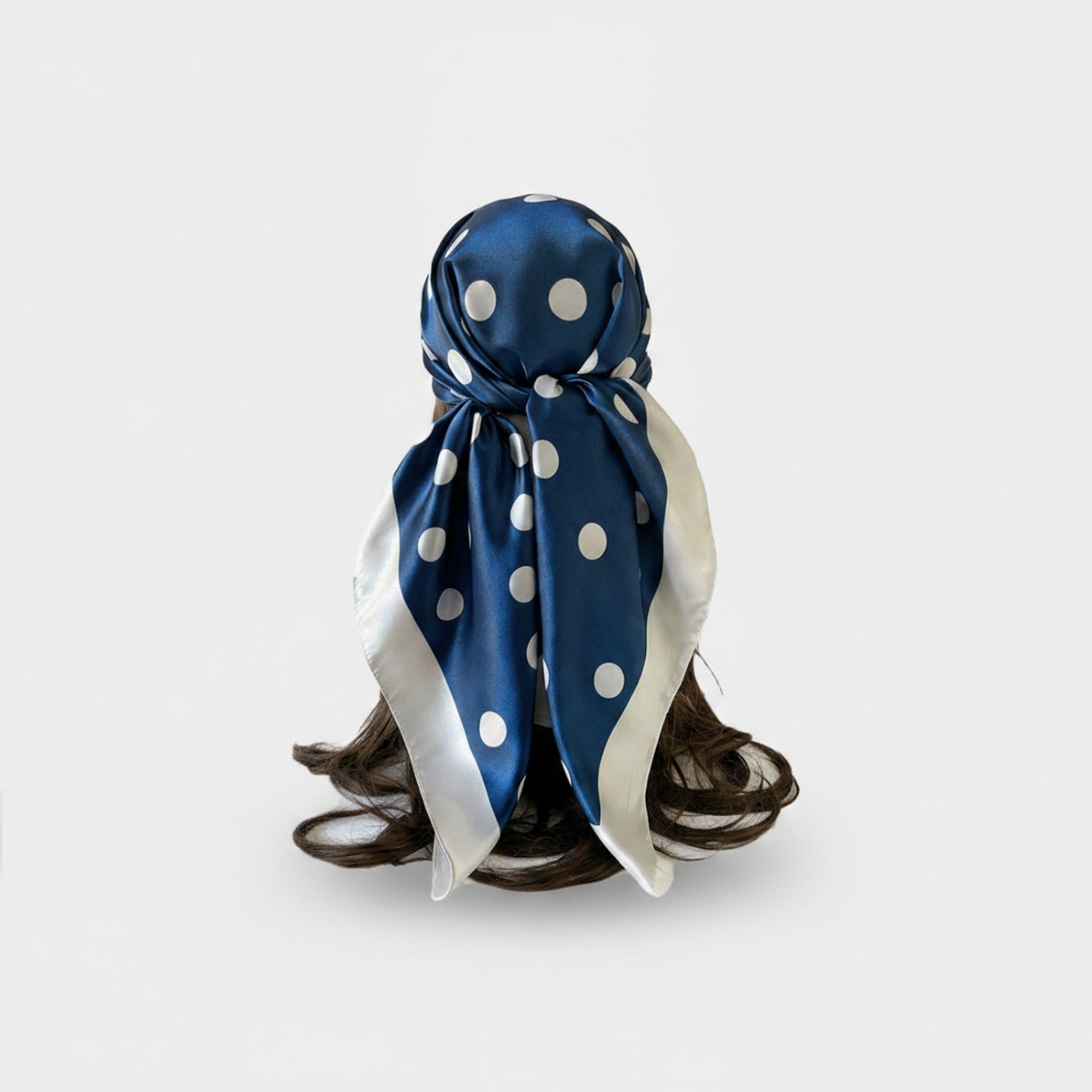 Polka Dot Bow Hair Clip Scarf Black & White Polka Dot
