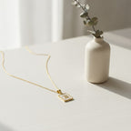 Letter Initial Pendant Necklace - White Pearl