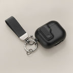 Black Auto Pop-Up Safety Lock AirPods Case with Gray Strap – tech (view 1)
