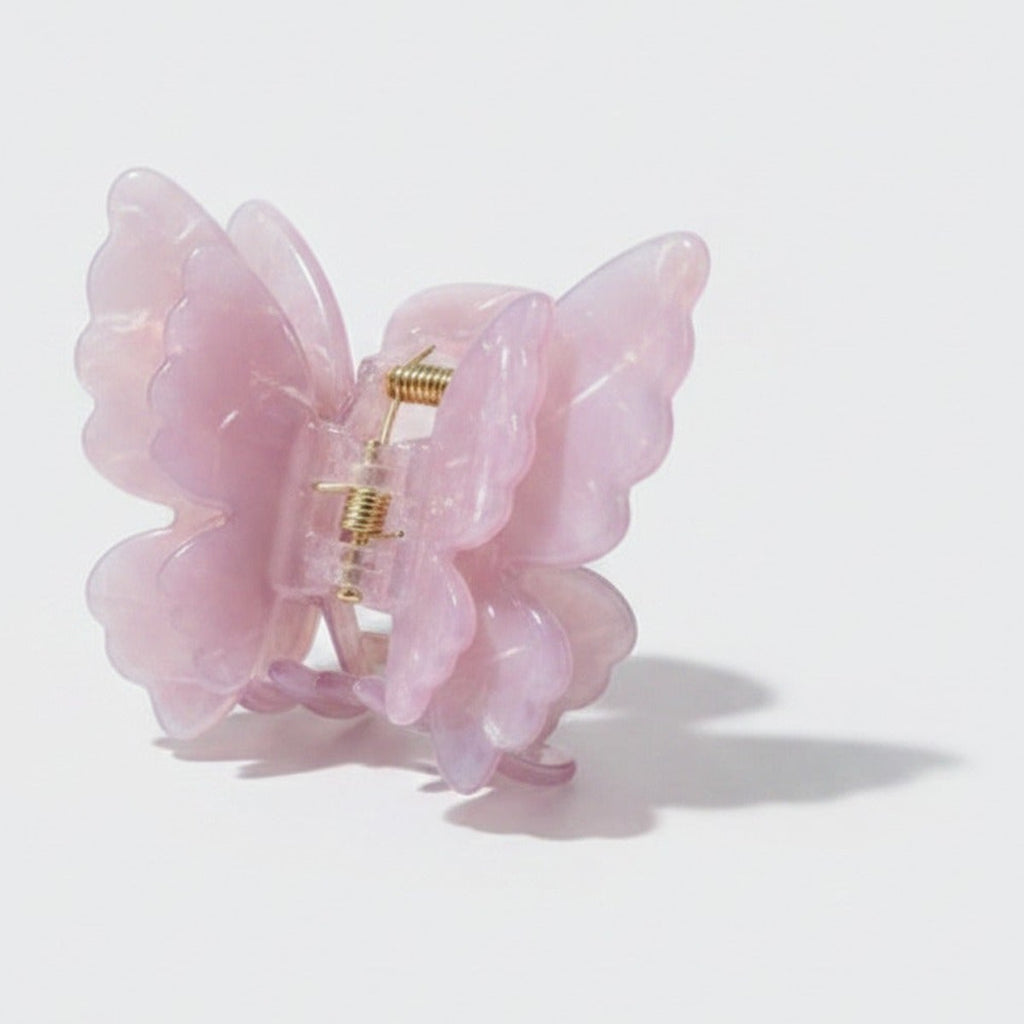 Pearl Butterfly Hair Claw Clip - Pink Butterfly Hair Clip – hair accessories (view 1)