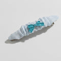 White Puffy Hair Clip With Turquoise Bow – hair accessories (view 1)