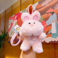 Cute Bunny Plush Keychain Mini Bag Charm Gift Toy - Pink