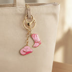 Western Charm Keychain Set - Cowboy Hat, Pink