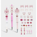 Customizable Bead Pen & Charm Set - Pink Ribbon