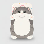 Gray & White Cat Motif Paper Sticker – stationery (view 1)