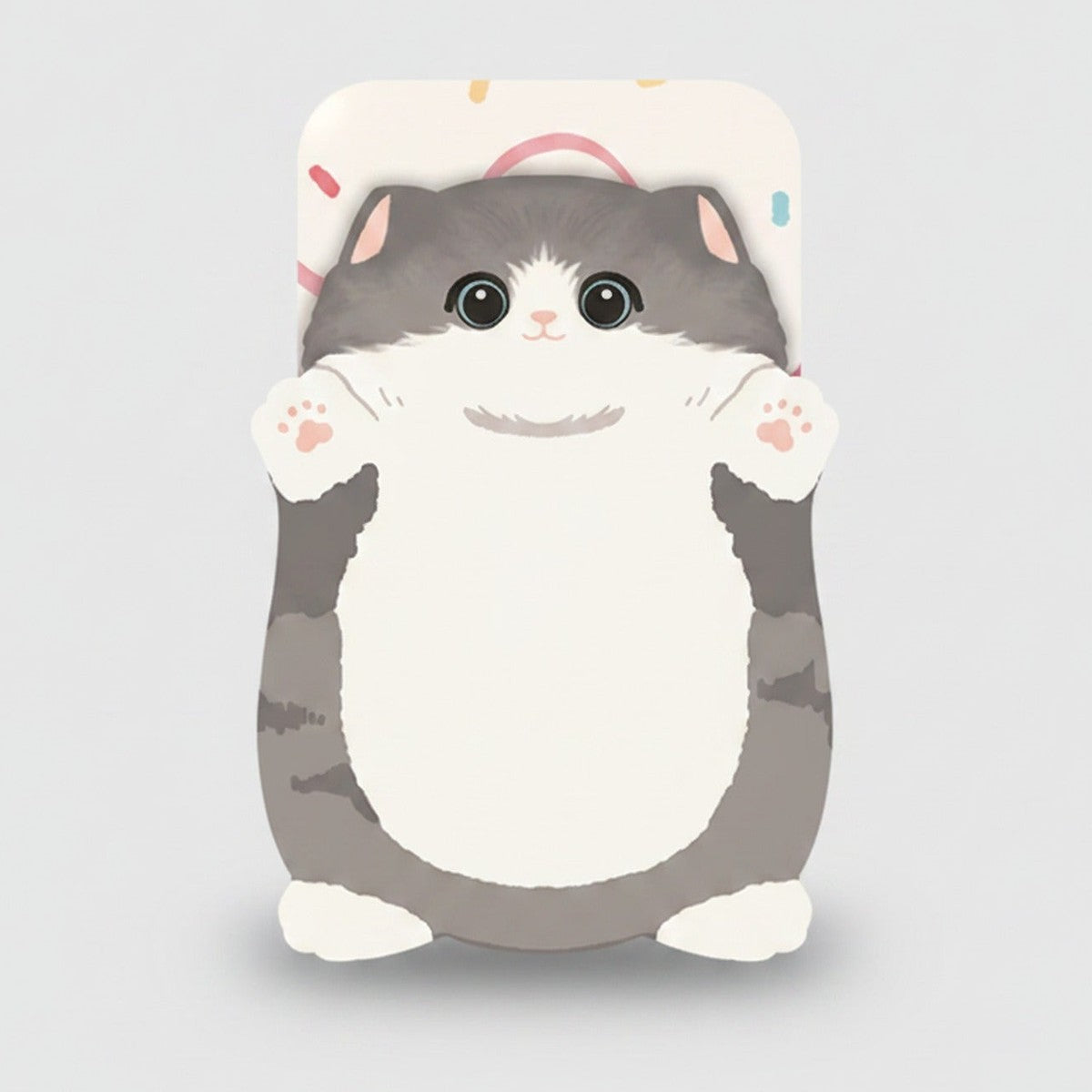 Gray & White Cat Motif Paper Sticker – stationery (view 1)