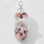 Fluffy Tail Bag Charm - Pink White Tail