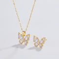 Butterfly Sparkle Necklace & Earring Set - Gold