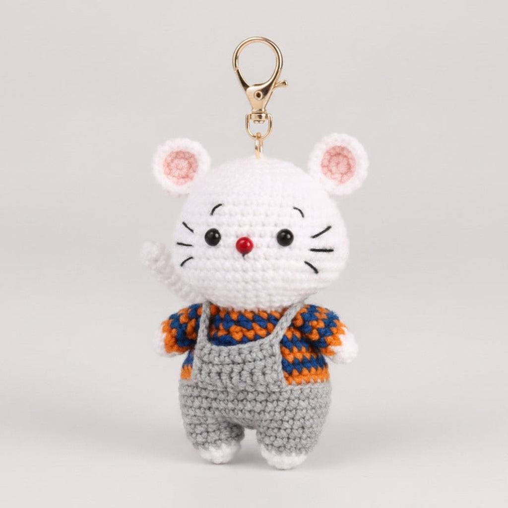 Mini Crochet Keychain DIY Kit - Rainbow Mouse