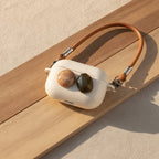 Mini Shoulder Bag AirPods Case - Cream with Blush & Olive Gems (for AirPods 4)