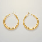 Sleek Gold Tone Hoop Earrings – jewelry (view 1)