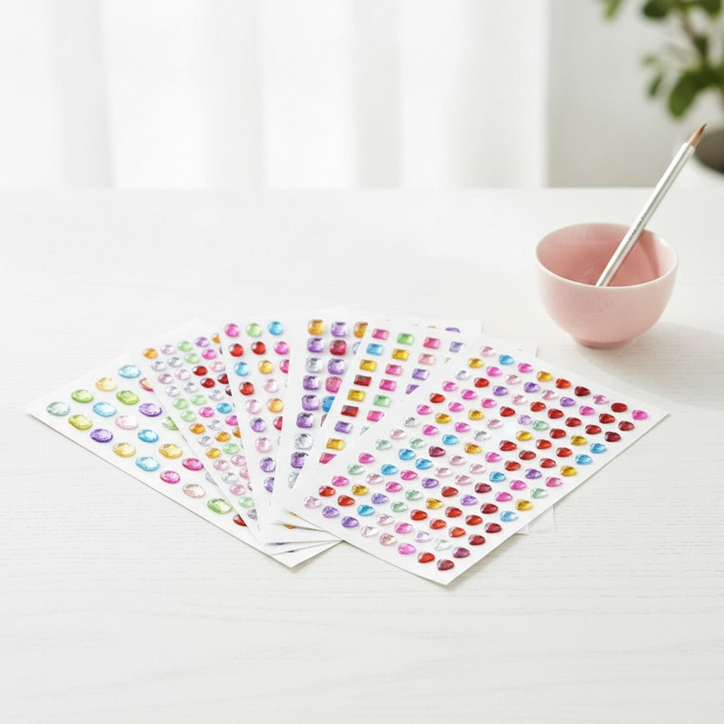 Sparkly Gem Sticker Sheet Set - Octagon Shapes