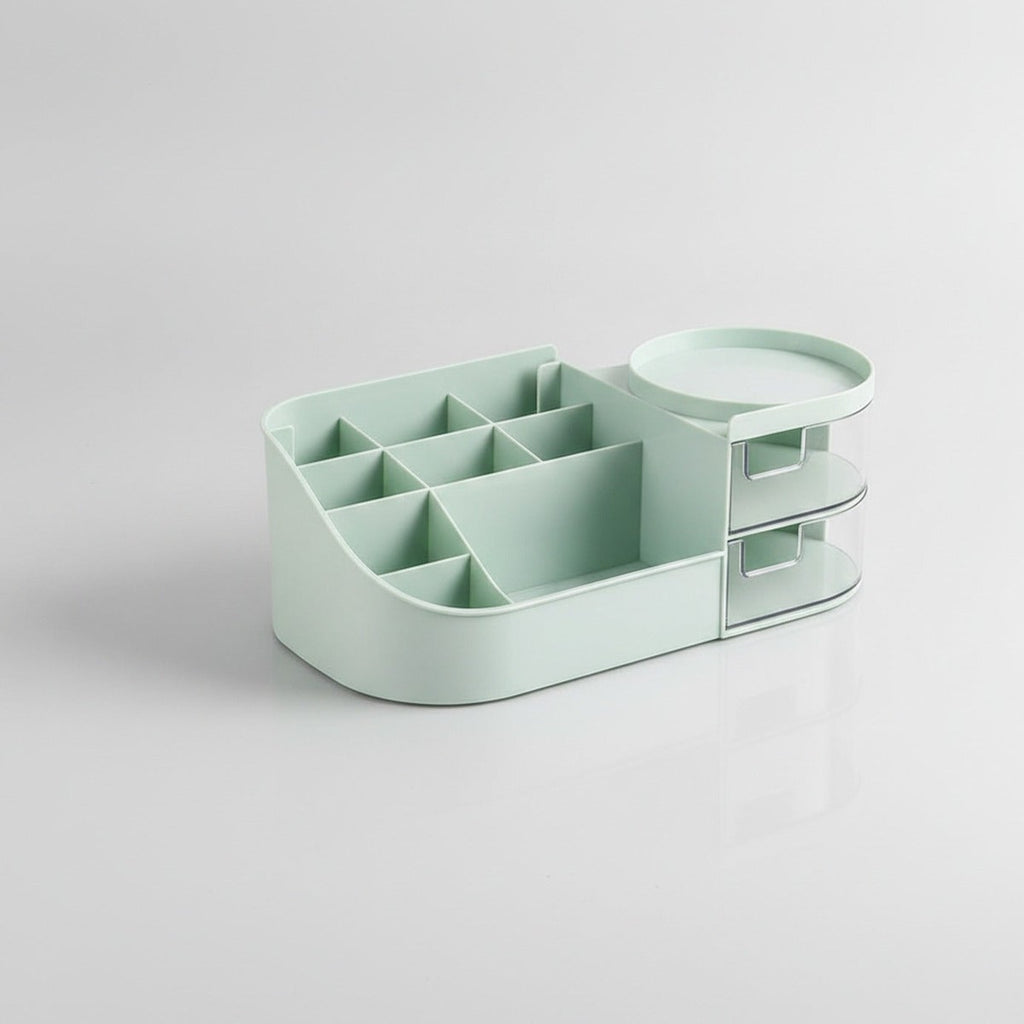 Rotating Cosmetic Organizer With Mirror And Brush Holder - Light Green Large No Mirror – bags & wallets (view 1)