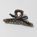 Leopard Print Hair Claw With Black Bow – hair accessories (view 1)
