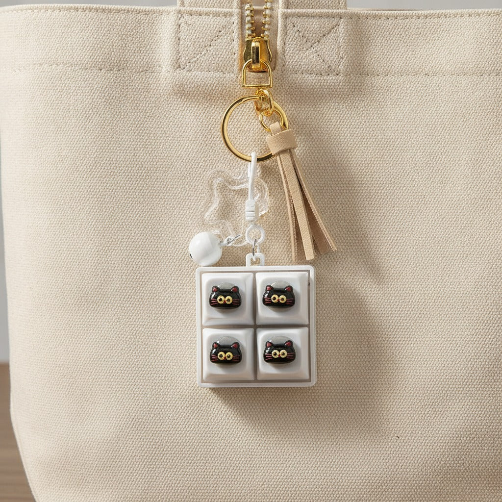 Cute Critter Keychain Set - Blue Kitty