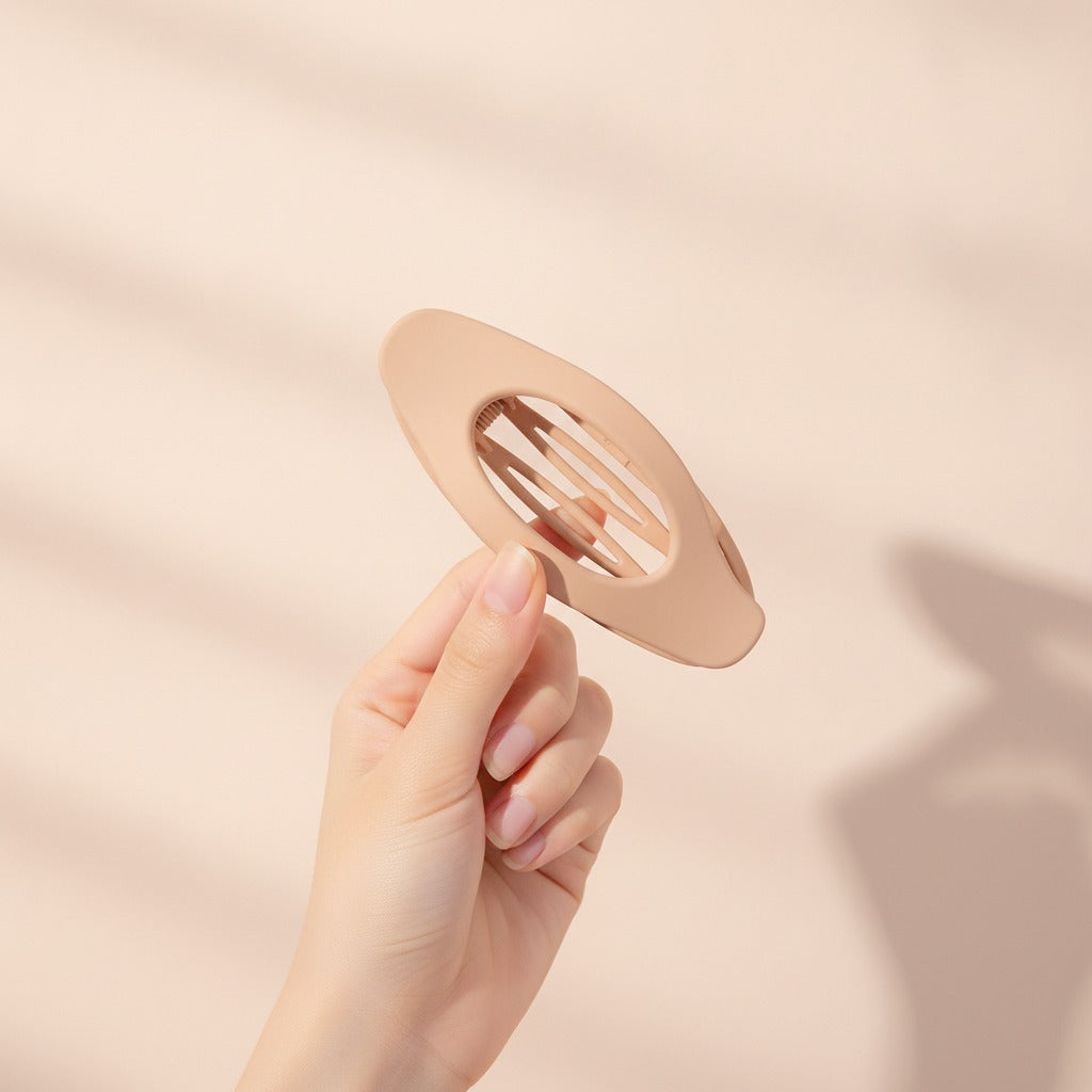 Matte Pointed Claw Hair Clip - Warm Beige