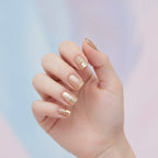 Metallic Glitter Press-On Nail Set - Gold Chrome & Glitter