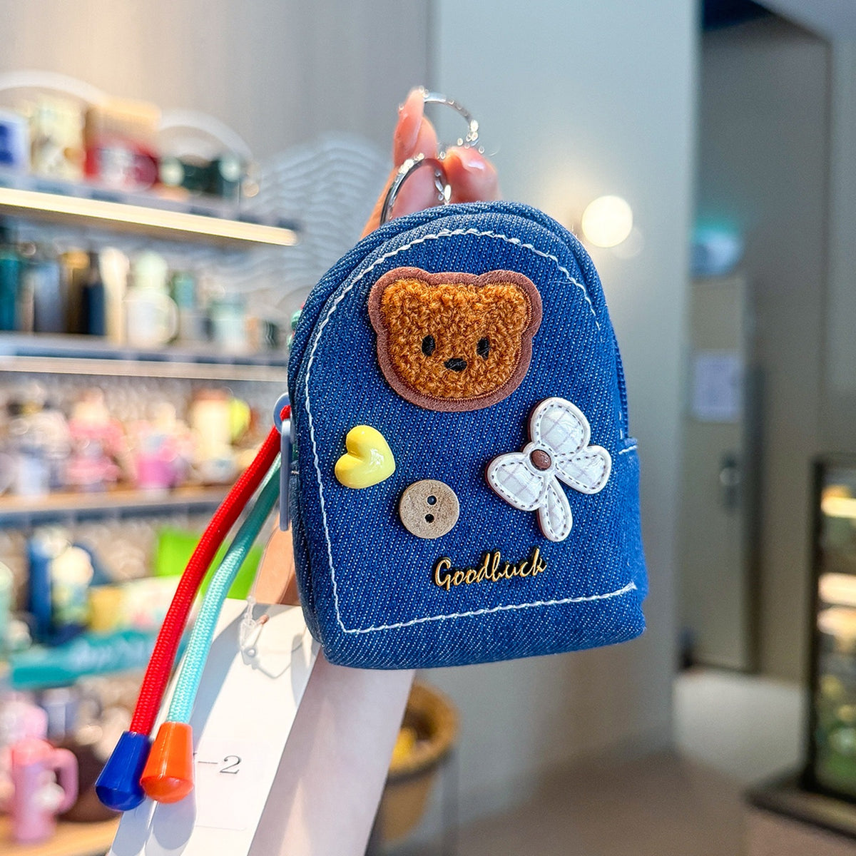 Cute Bear Mini Backpack Keychain Storage Pouch - Type 5