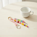 Beaded Letter Charm Keychain - Type 1
