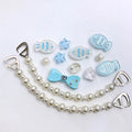 Blue Fish Pearl Shoe Charms DIY Clog Accessories Set