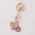 Sparkle Butterfly Charm Keychain - Pink