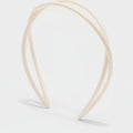 Curved Minimalist Hairband Headpiece - Crossover Hair Headband - Cream – hair accessories (view 1)