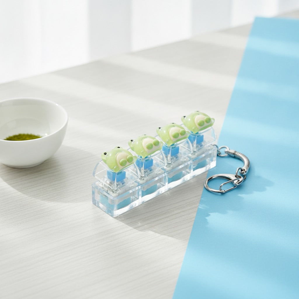 Angry Cookie Keychain - Clear Base Frog