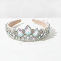 Iridescent Teardrop Rhinestone Crown Headband – hair accessories (view 1)