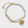 Pearl Beaded Bracelet With Gold Shell Charm – jewelry (view 1)