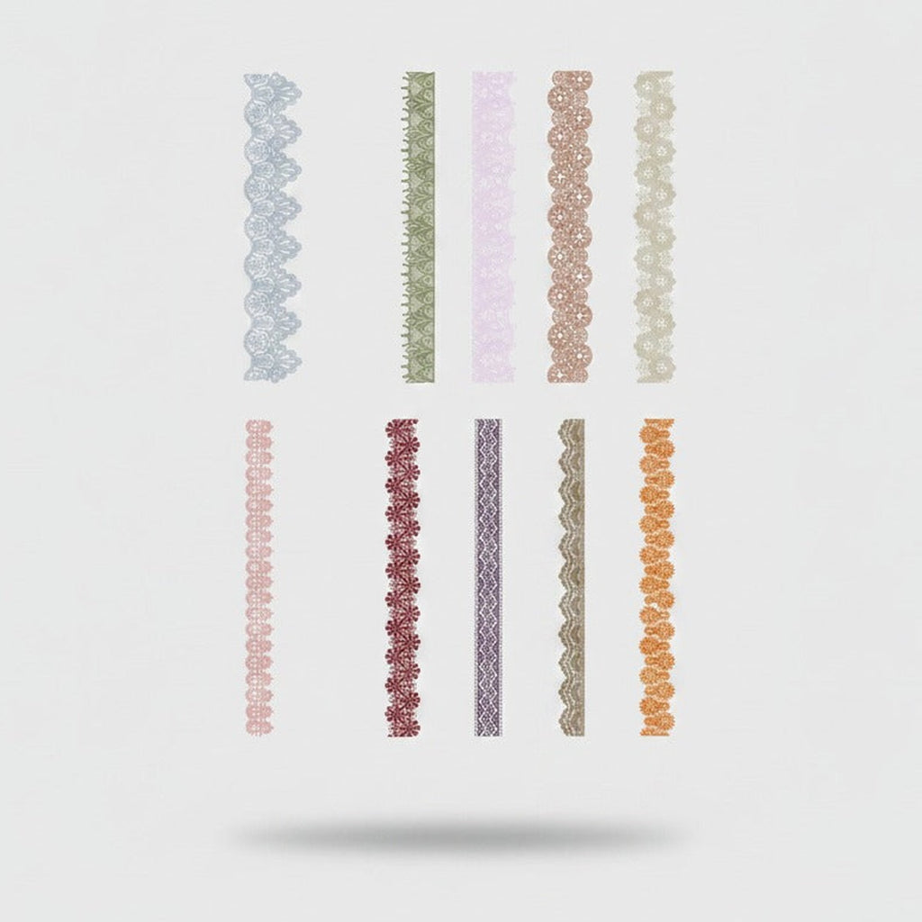 Lace Embellishment Sticker Strips Decorative Paper Pack – stationery (view 1)
