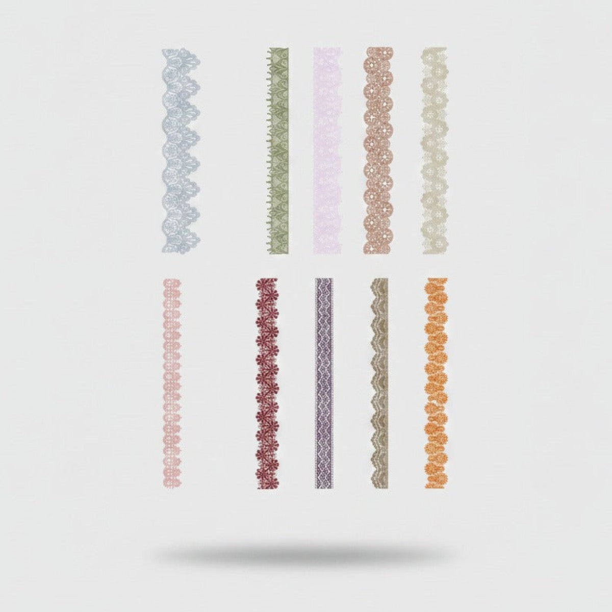 Lace Embellishment Sticker Strips Decorative Paper Pack – stationery (view 1)