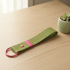 Fabric Keychain DIY Set - Green / Rose Pink Buckle